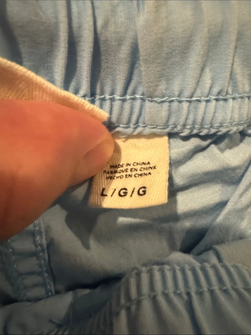 Light Blue Men's Swim Trunks with Drawstring Size Large
